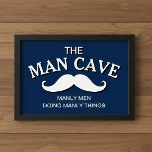 Customized Blue Funny Man Cave Sign