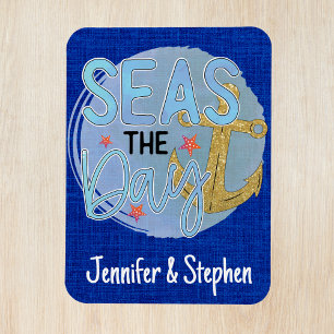 Customized Blue Seas the Day Cruise Door Magnet