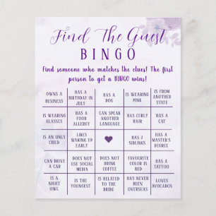 Customized Boho Floral Find The Guest Bingo Game Flyer