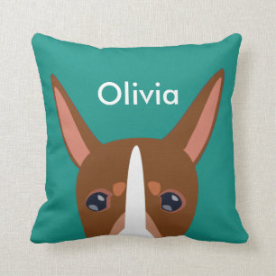 Customized Brown Podenco Orito Dog Face  Cushion
