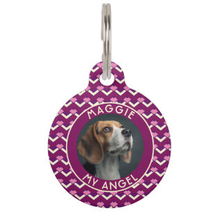 Customized Cat Dad Gift Chevron Motif Pet Tag