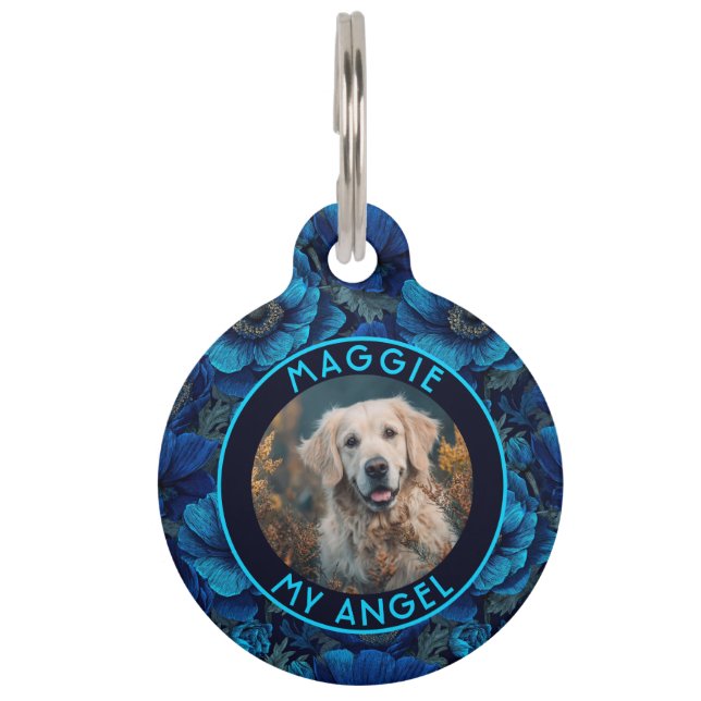 Customized Cat Mom Gift Anemones Flower Pet Tag (Front)