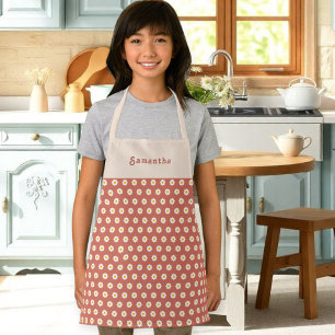 Customized children's apron with orange daisy