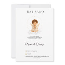Customized Christening Invitation with Angel