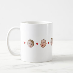 Customized Cute Baby Face 2 Photos Mug