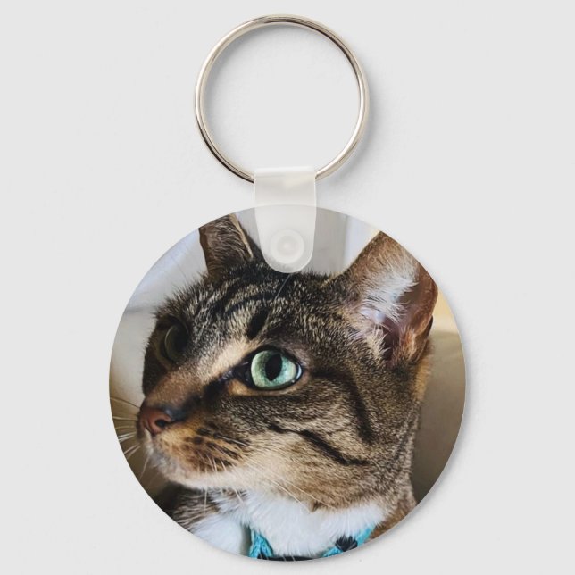 Customized Double-sided Pet Photo Circle Keychain (Front)