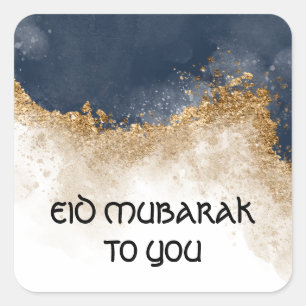 CUSTOMIZED EID MUBARAK Sticker, MODERN WATERCOLOR  Square Sticker