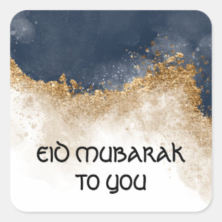 CUSTOMIZED EID MUBARAK Sticker, MODERN WATERCOLOR  Square Sticker