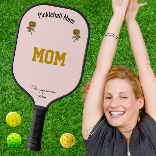 Customized Elegant Cute Pink Pickleball Mom Gift Paddle