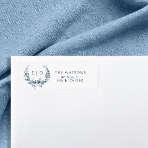 Customized Elegant Engraved Blue Floral 