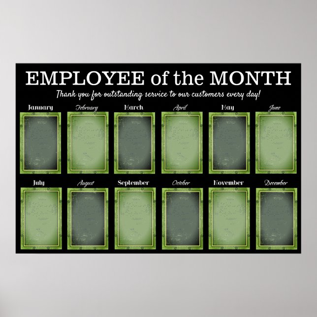 Customized employee of the month photo display poster (Front)