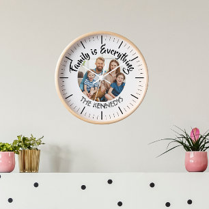 Customized Family Name Family Quote Family Photo  Clock