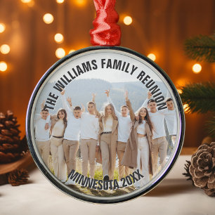 Customized Family Reunion Photo 2025 Christmas Metal Tree Decoration