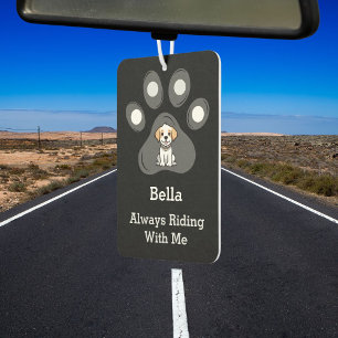Customized Funny Pet Paw Dog Name Two Sided Photo Car Air Freshener