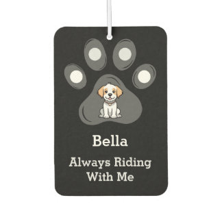 Customized Funny Pet Paw Dog Name Two Sided Photo Car Air Freshener