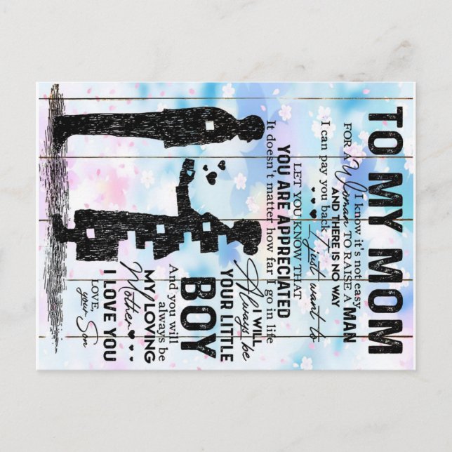 Customized Gift For Mom, Cute Quotes Present, Announcement Postcard (Front)