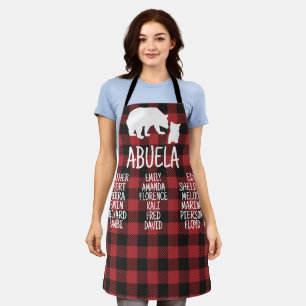 Customized Gift With Grandkid's Names Abuela Bear Apron