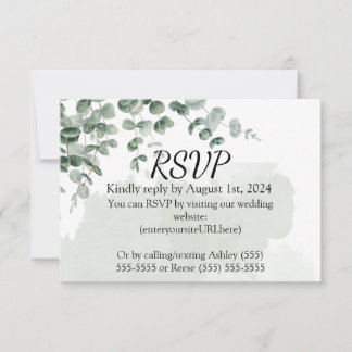 CUSTOMIZED GREENERY WEDDING RSVP CARD