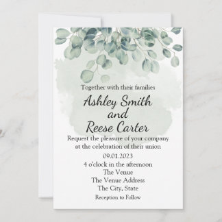 CUSTOMIZED GREENERY WEDDING SAVE THE DATES INVITATION