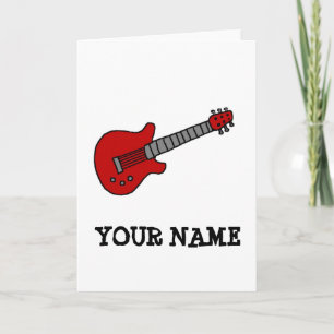 Customized Guitar Shirt for Boys or Girls Note Card