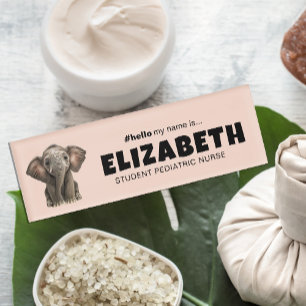 Customized Hello My Name Is Elephant Magnetic Name Tag