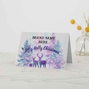 Customized Jolly Holly Christmas Card – Brand Name