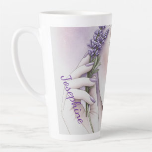 Customized Lavender Purple Woman Elegant Beauty Latte Mug