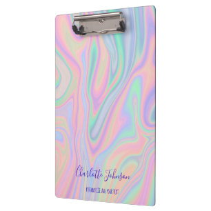 Customized Liquid Iridescent Unicorn Color Design Clipboard