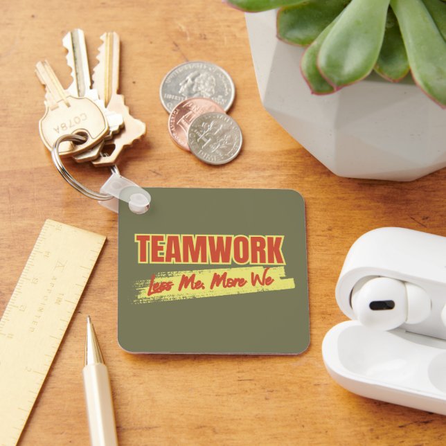 Customized Logo Inspirational Teamwork Business Key Ring (Desk)