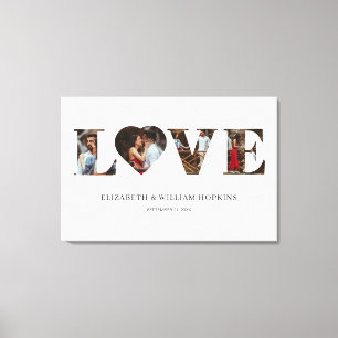 Customized Love Heart 4 Photo Canvas Print