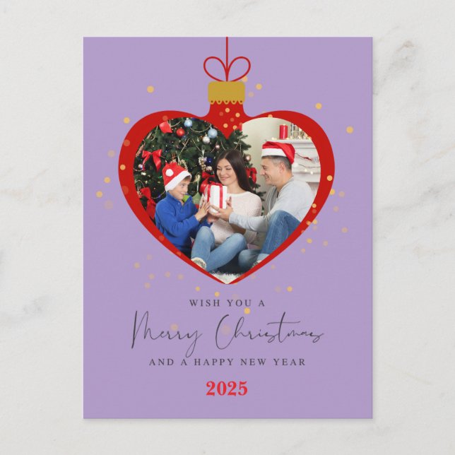 Customized Merry christmas & Happy New Year Photo Postcard (Front)