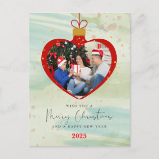 Customized Merry christmas & Happy New Year Photo Postcard