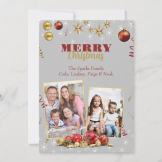 CUSTOMIZED MERRY CHRISTMAS ORNAMENT HOLIDAY CARD