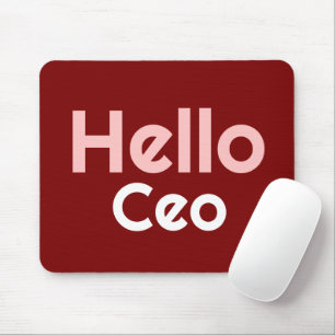 Customized Modern Elegant Hello Ceo Red Girl Gift Mouse Mat