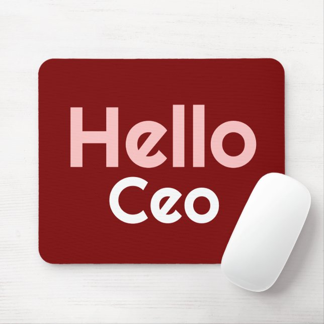 Customized Modern Elegant Hello Ceo Red Girl Gift Mouse Mat (With Mouse)