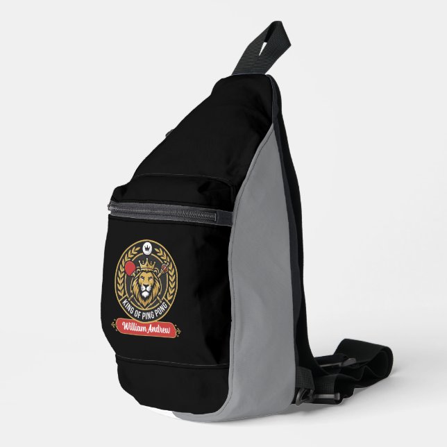 Customized Modern king Of Ping Pong Player Name Sling Bag (Right Corner)