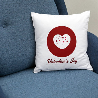Customized Modern Script Red Heart Valentine's Day Cushion