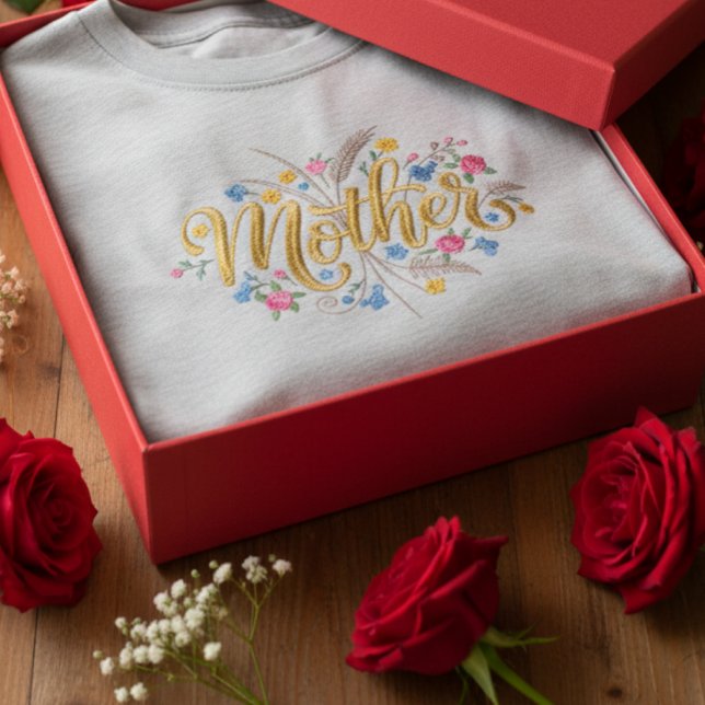 Customized Mother Flower Design T-Shirt (Creator Uploaded)