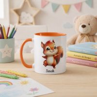 Customized mug with kawaii squirrel