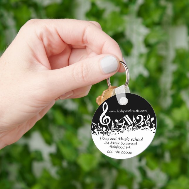 Customized Musical Notes Business Advertising Key Ring (Hand)