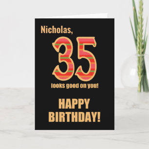 Customized Name 35th Birthday for Him Card