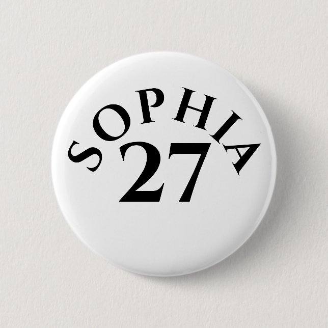 Customized Name and Number 6 Cm Round Badge (Front)