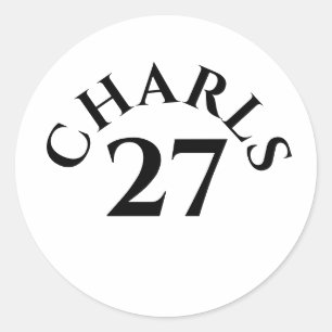 Customized Name and Number Classic Round Sticker