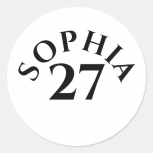 Customized Name and Number Classic Round Sticker