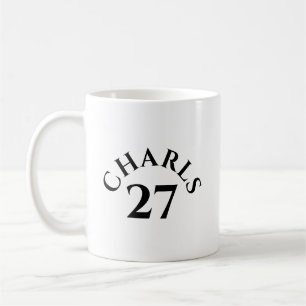 Customized Name and Number Coffee Mug