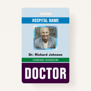 Customized Name and Photo   Doctor ID Card ID Badge