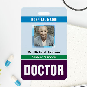 Customized Name and Photo Doctor ID Card ID Badge