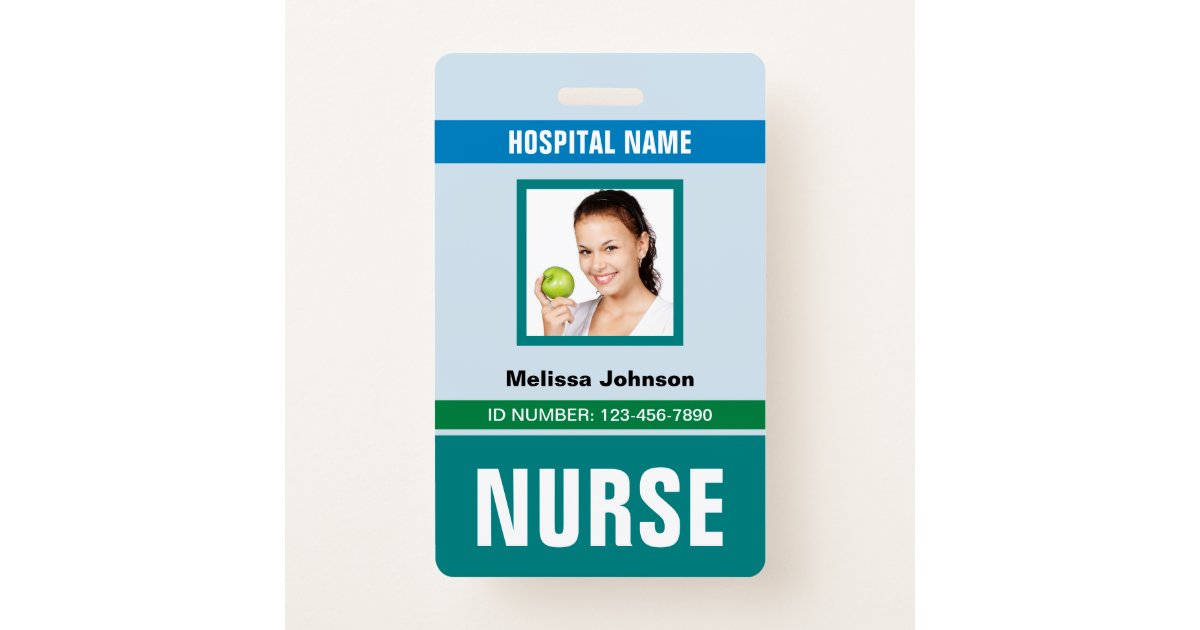 Customized Name and Photo Nurse ID Card ID Badge Zazzle
