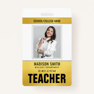 Customized Name and Photo   Teacher ID Card Badge ID Badge