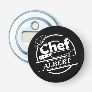 Customized Name Chef Black Bottle Opener